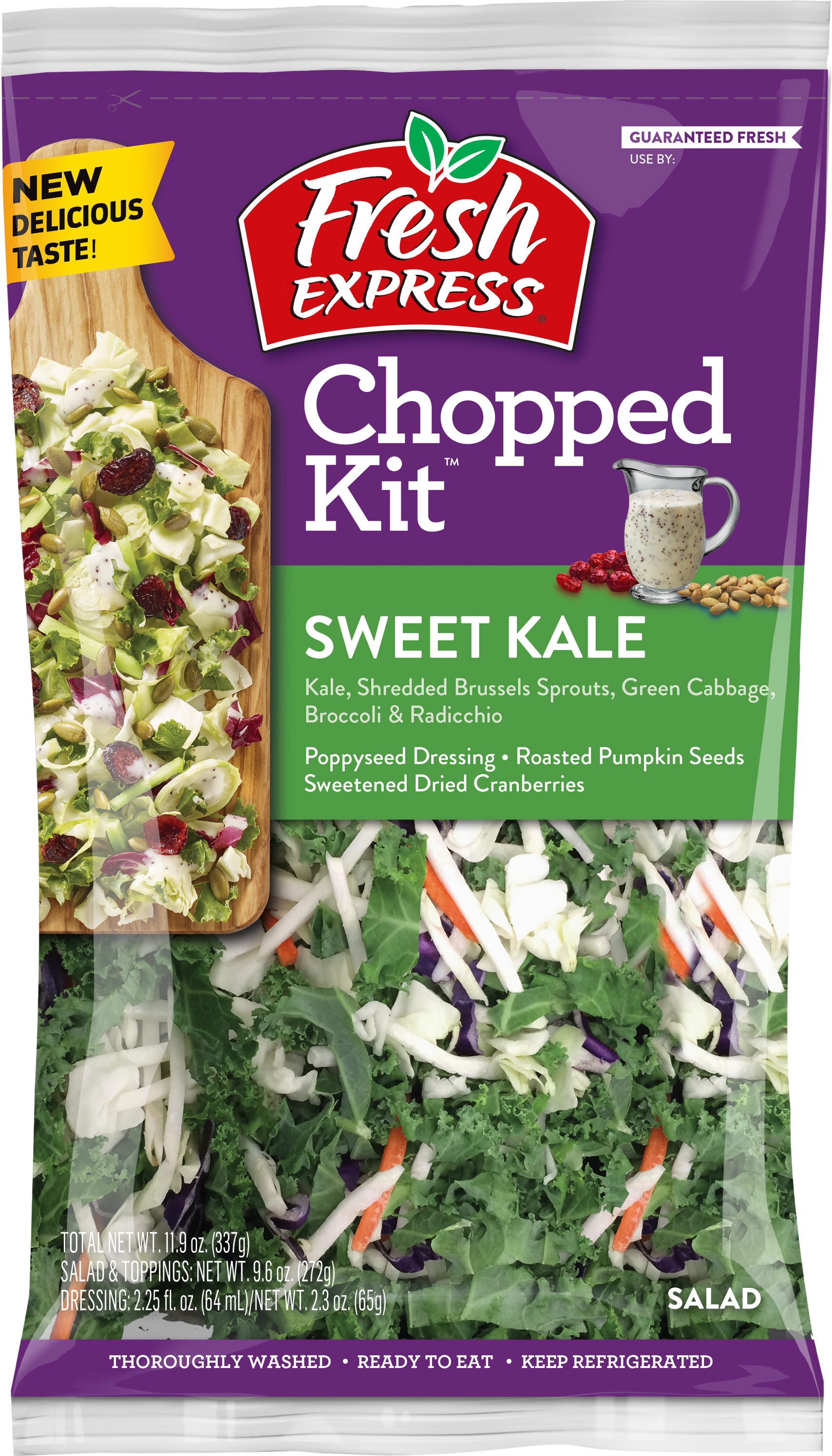 Sweet Kale Chopped Salad Kit - Fresh Express Spring Mix - 5 Oz Bag (2368x3078), Png Download
