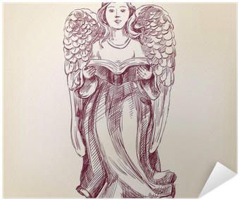 Angel Hand Drawn Vector Llustration Realistic Sketch - Illustration (400x400), Png Download