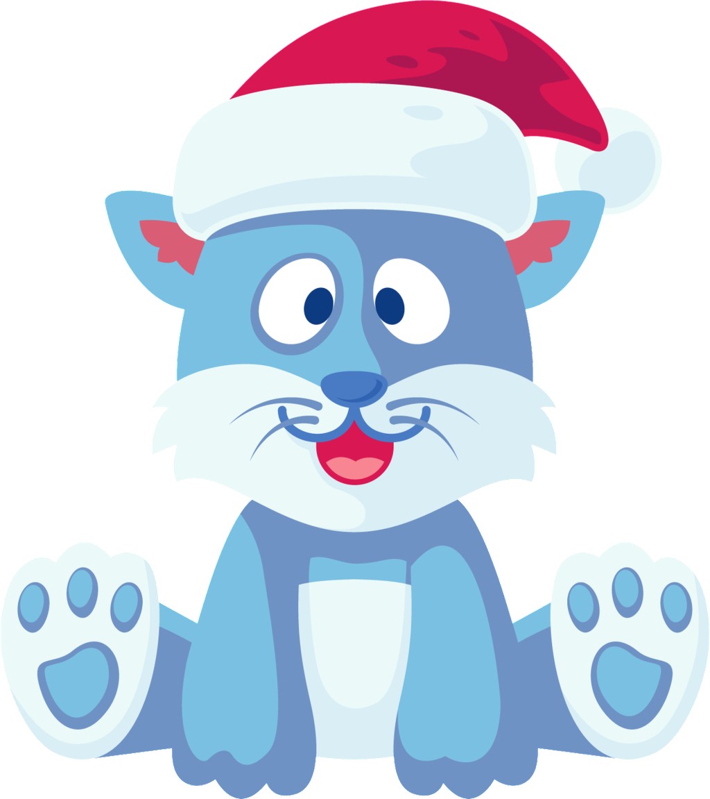 Tiger Transparent Cartoon Sitting In A Christmas Hat - Portable Network Graphics (1024x1151), Png Download