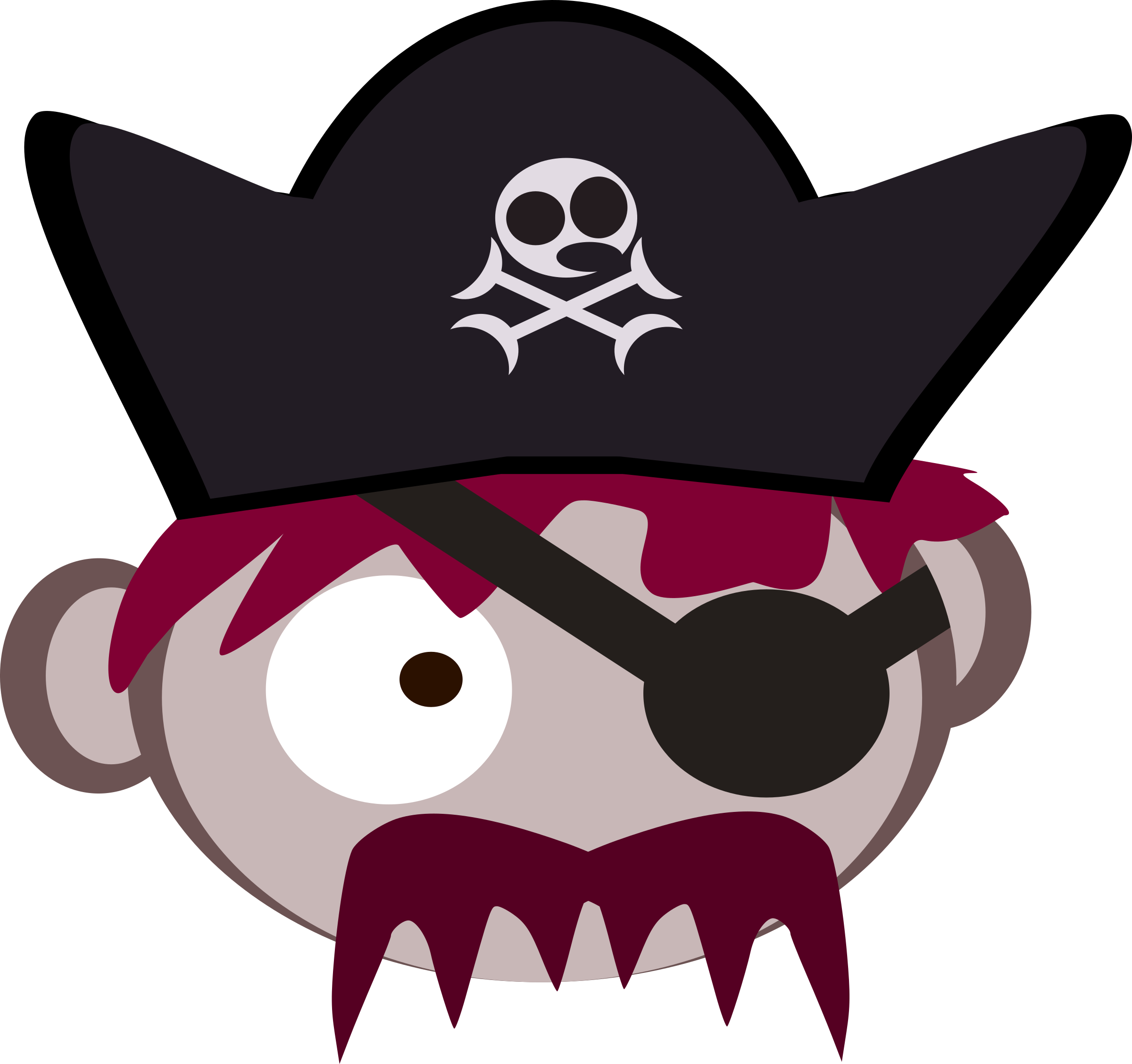 This Free Icons Png Design Of Roll Pirate Captain (2400x2254), Png Download