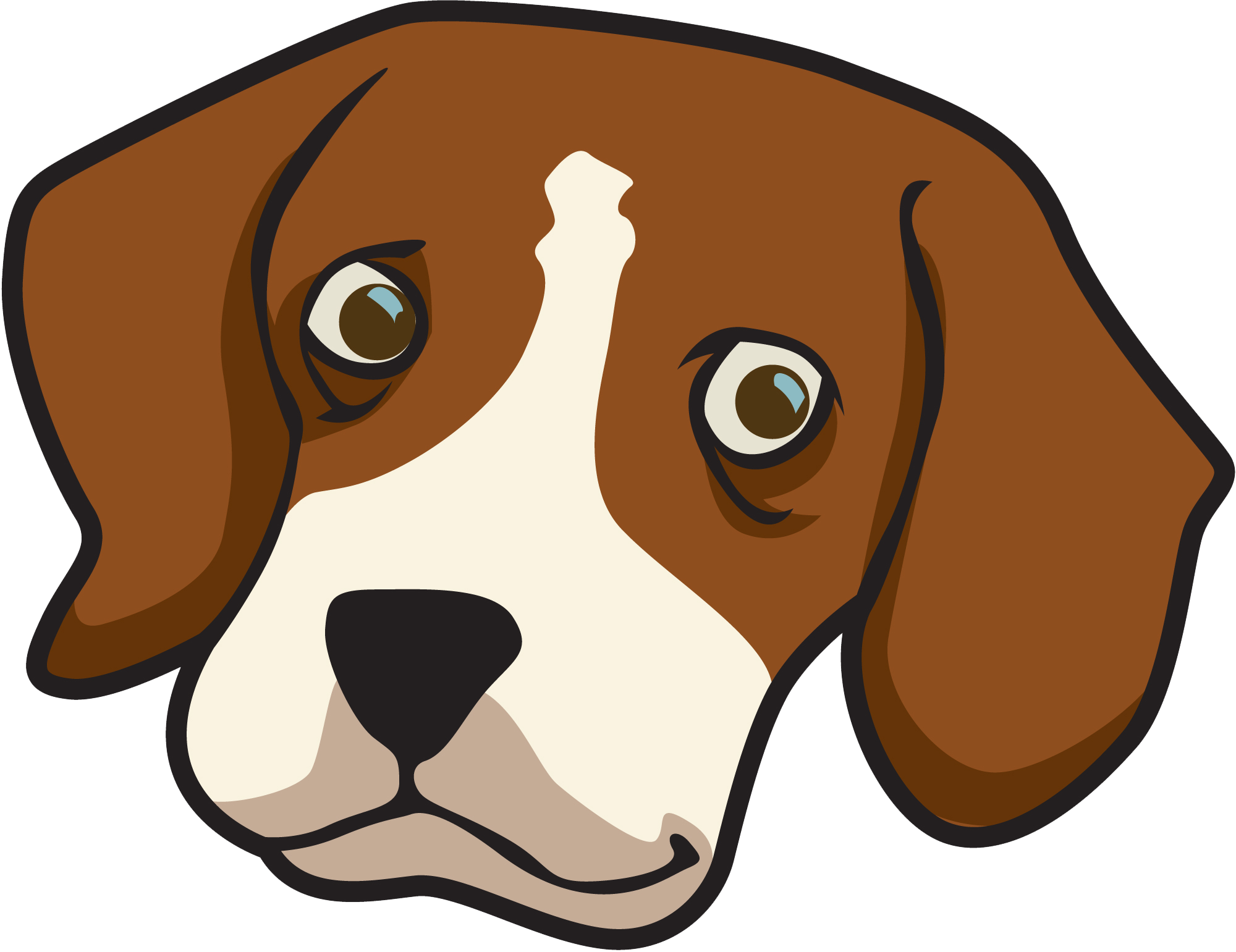 Dog Face Clipart Png (2000x1541), Png Download