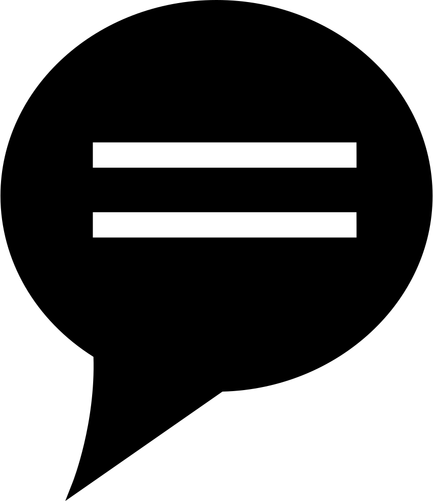 Speech Bubble Shadow With Two White Dialogue Lines - White Lines Icon (846x980), Png Download