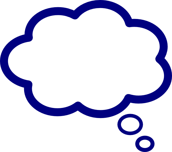 Blue Thought Bubble Svg Clip Arts 600 X 528 Px (600x528), Png Download