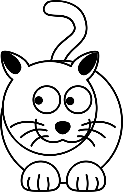 Puppy Face Dogs & Puppies Drawing - Cartoon Black And White Cat (481x750), Png Download