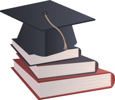 Graduation Hat Free Clip Art Of A Graduation Cap Clipart - Graduation Cap And Books Clip Art (400x348), Png Download