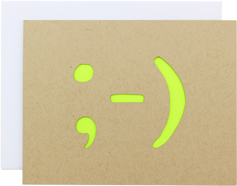 Winky Face Laser Cut Card - Plywood (600x600), Png Download