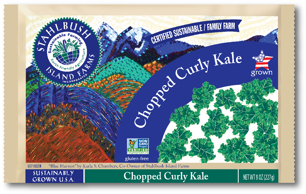 Stahlbush Chopped Curly Kale Is Easy To Use In Any - Stahlbush Island Farms Red Grapes - 10 Oz (1254x938), Png Download