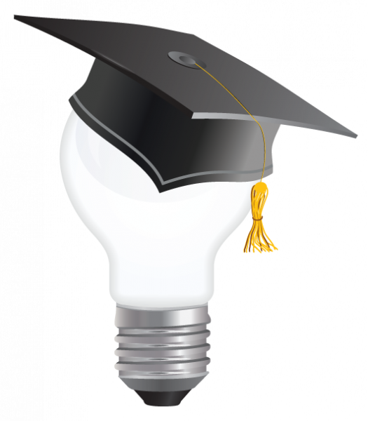 Download Light Bulb With Graduation Cap Clipart Square - Light Bulb With Graduation Cap (525x600), Png Download
