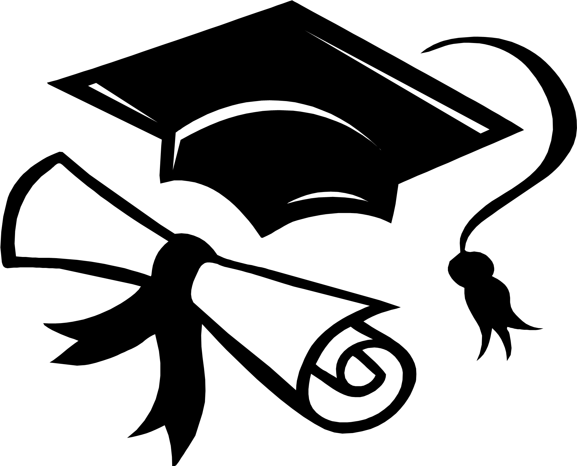 Cap Clipart Gown - Graduation Cap And Diploma Clip Art (2013x1613), Png Download