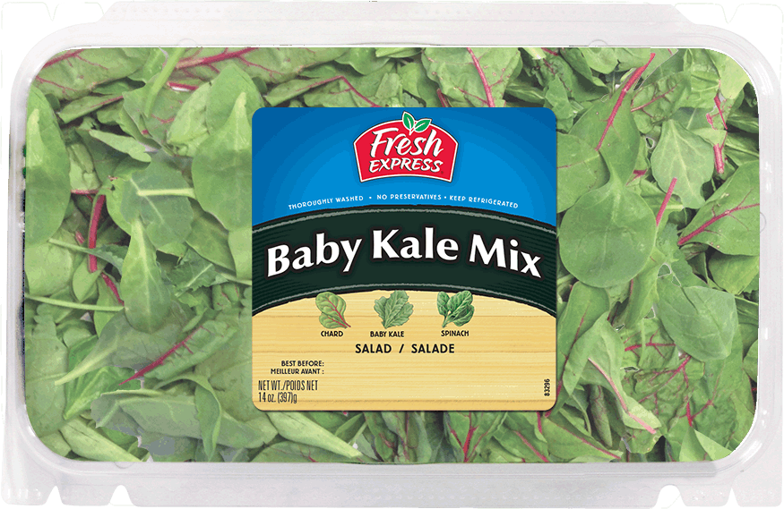 Fresh Express Baby Kale Mix - 5 Oz Bag (875x569), Png Download
