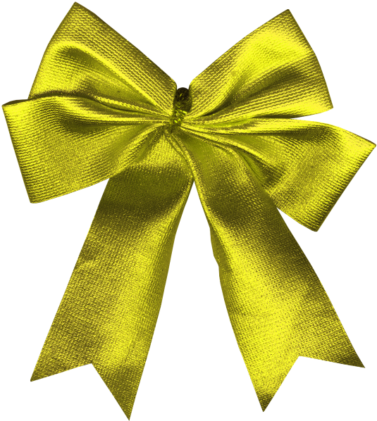 Лента, Бант, Ribbon, Bow, Band, Bogen, Ruban, Arc, - Yellow (550x600), Png Download