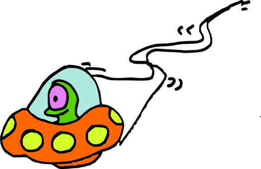 Unidentified Flying Object Cartoon Flying Saucer Ufo - Clip Art (525x340), Png Download