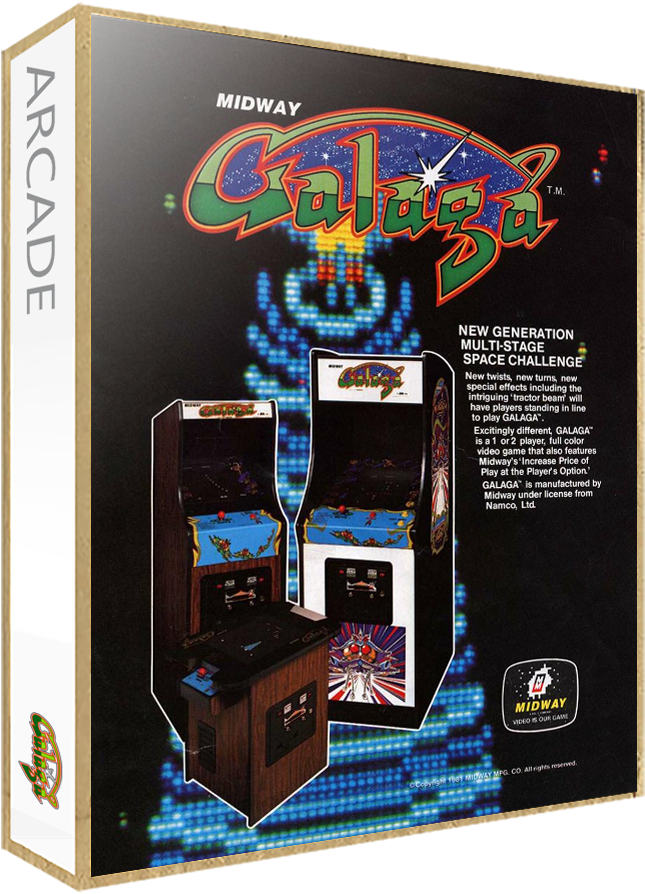 Galaga - Box - 3d - Old Arcade Machine Poster (665x907), Png Download