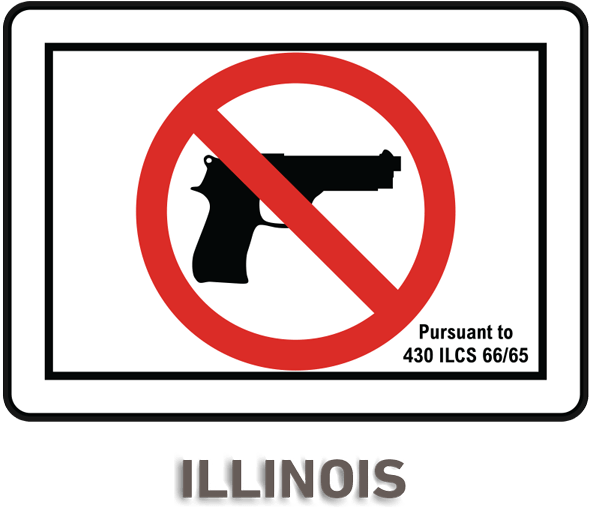 Illinois Firearms Prohibited Sign - No Gun Sign (600x530), Png Download