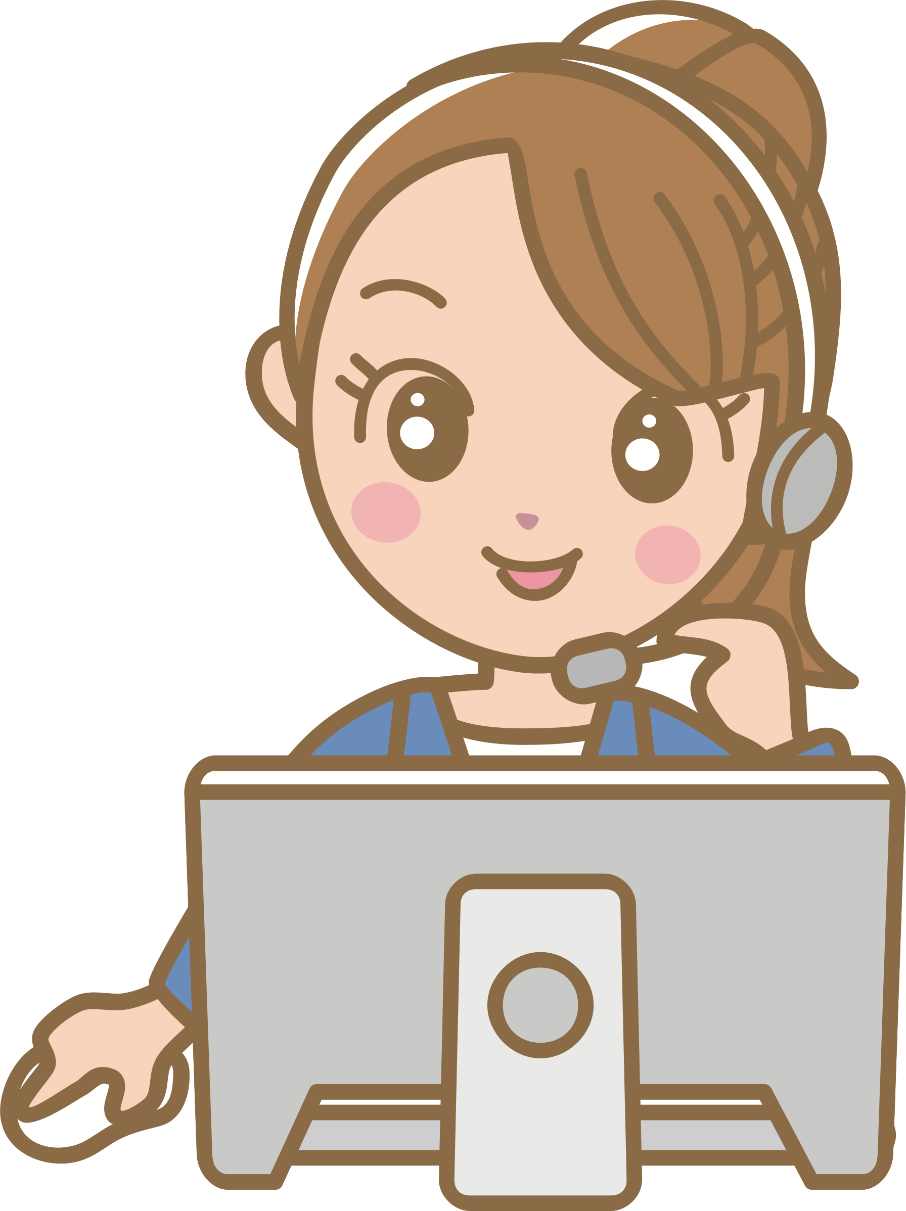 This Free Icons Png Design Of Female Call Centre Worker (1792x2396), Png Download