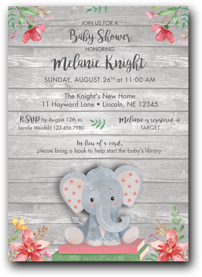 Rustic Elephant - Christmas Card (1000x1000), Png Download