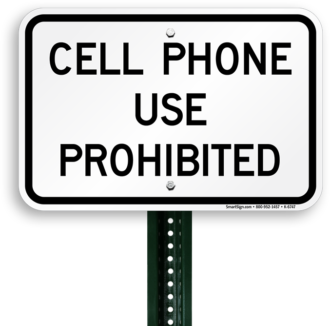 Cell Phone Prohibited Sign - U Turn Prohibited Sign (800x800), Png Download