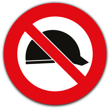 Hard Hats Prohibited Safety Sign Pv38 - Emblem (400x400), Png Download