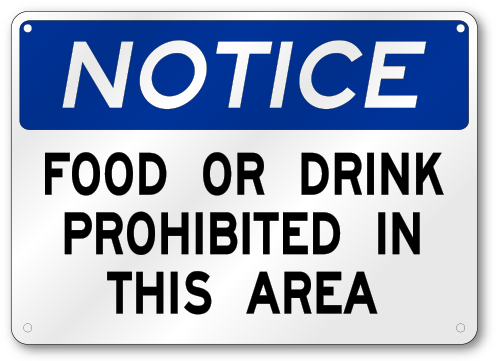 Food Or Drink Prohibited Safety Sign - Funny And Stupid Street Signs (500x500), Png Download