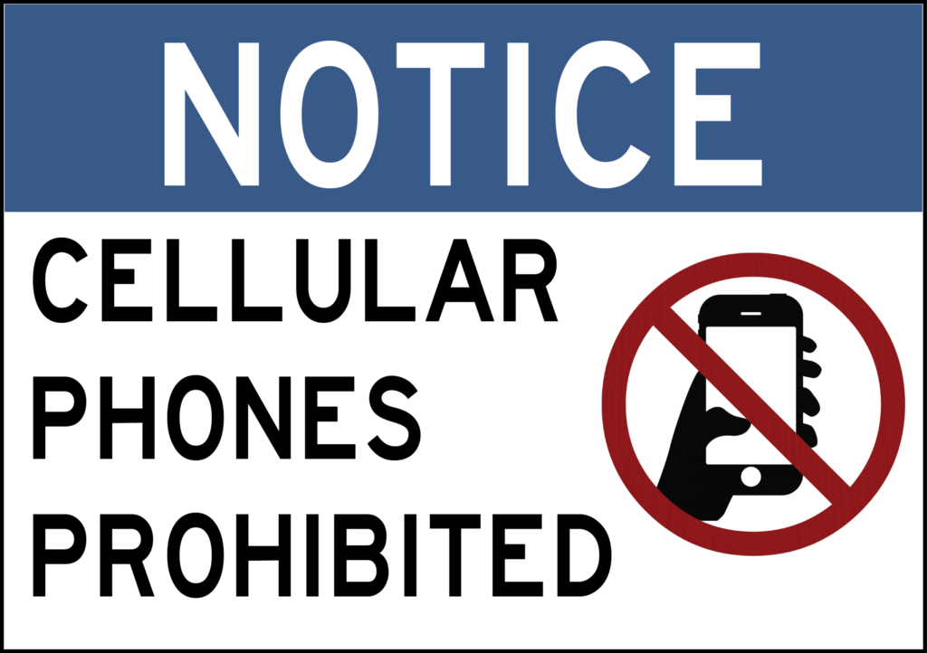 Cell Phones Prohibited Decal - Do Not Touch The Wall (479x338), Png Download