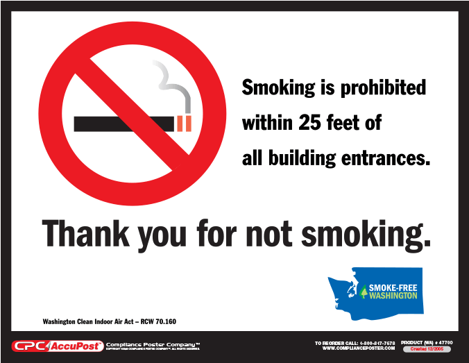Zing 1866s 5x7" Smoking Is Prohibited Within 25 Feet (675x1000), Png Download