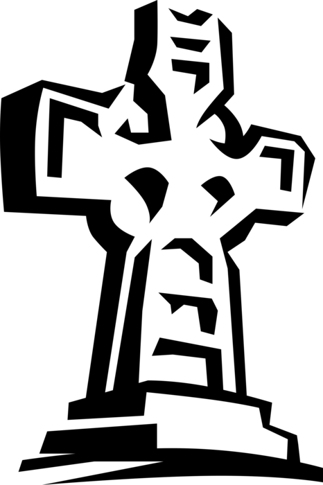 Vector Illustration Of Celtic Christian Cross Crucifix - Yours, Mine & God's (466x700), Png Download