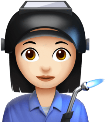 Female Factory Worker Apple Emoji - Job Emoji Png (400x400), Png Download