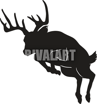 Clipart Info - Whitetail Deer Silhouette Jumping (335x361), Png Download