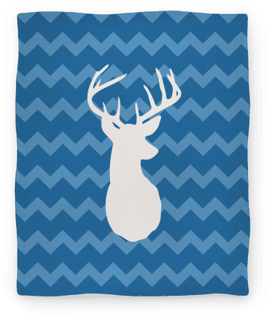 Chevron Stripe Deer Silhouette Blanket - Deer (484x484), Png Download