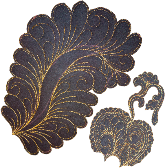 Eastern Henna Feathers - Longarm Quilting (600x600), Png Download