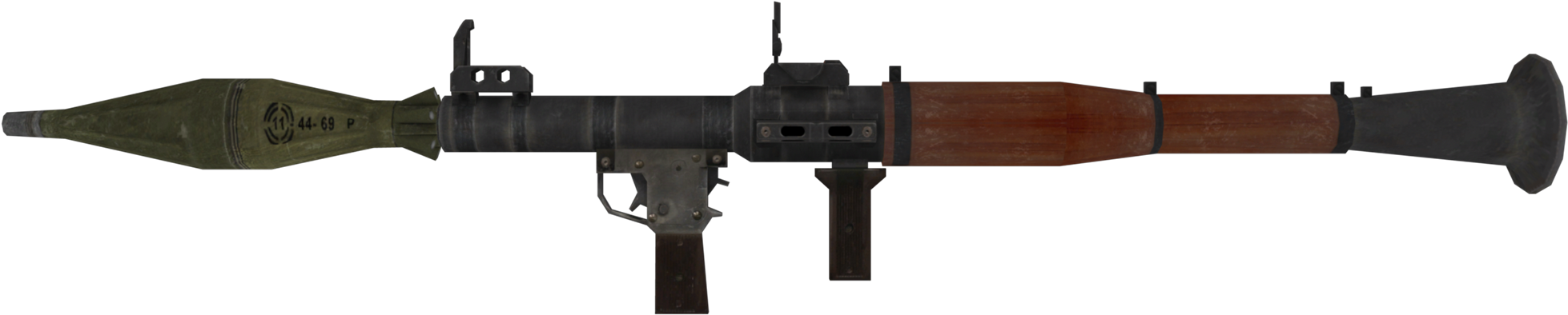 Rpg-7 Model Aw - Weapon (2000x444), Png Download