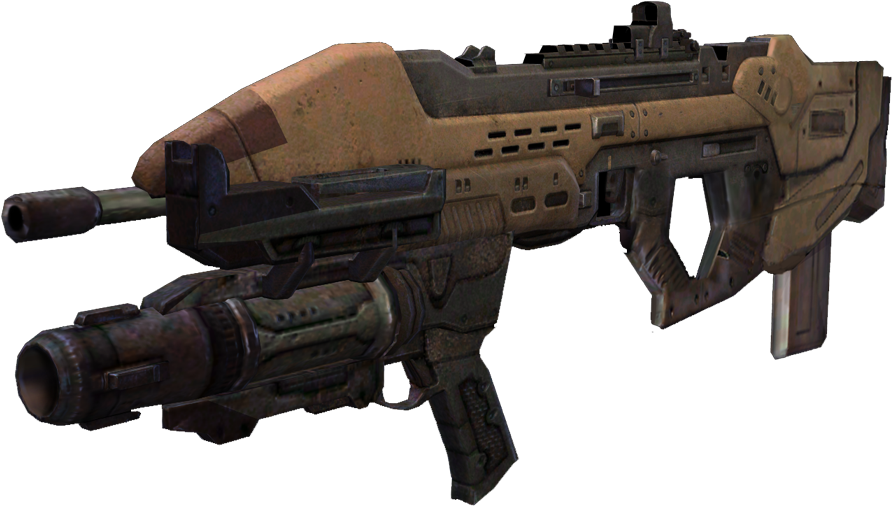 N80 Grenade Launcher - Halo Assault Rifle With Grenade Launcher (1000x627), Png Download