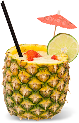 Fruitydrink3 - Pineapple Cocktail And Silver Earrings (300x445), Png Download