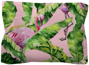 Banana Palm Leaves Seamless Watercolor Illustration - Dense Jungle Round Mouse Pad Customized Non Slip Rubber (400x400), Png Download