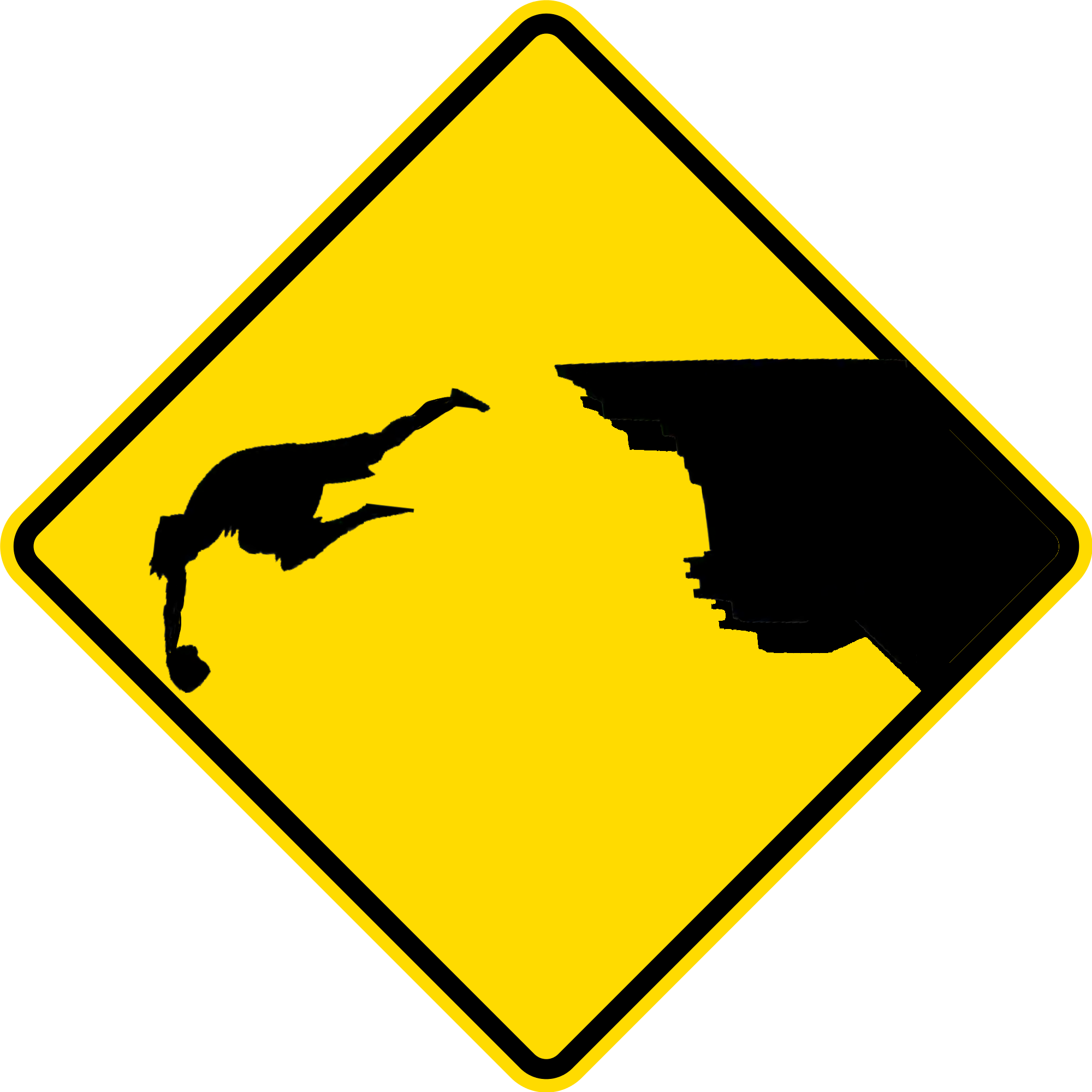Yellow Sign Line - Traffic Sign (2000x2000), Png Download