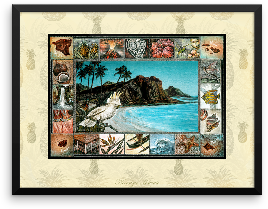 Nostalgic Hawaii Framed Art Print - Bajamar - Stevenson, Robert L. (1000x1000), Png Download