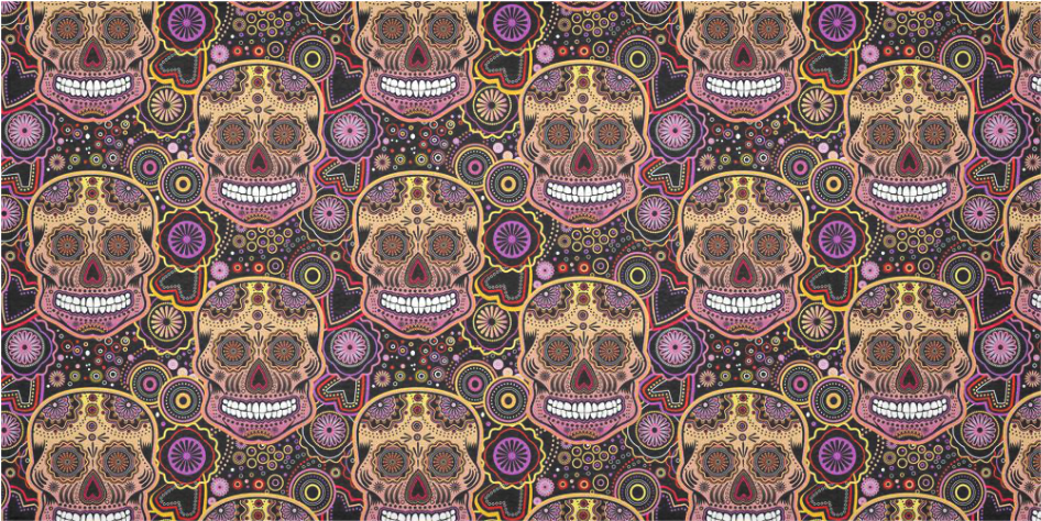 Candy Sugar Skull Cotton Linen Tablecloth - Paisley (1000x1000), Png Download