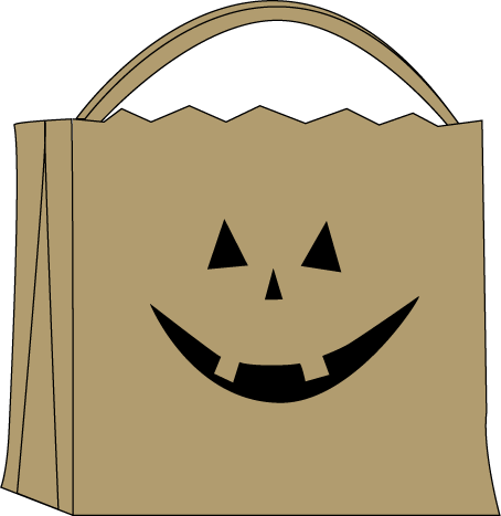 Halloween Clipart Candy Bag - My Cute Graphics Clipart Halloween (454x467), Png Download