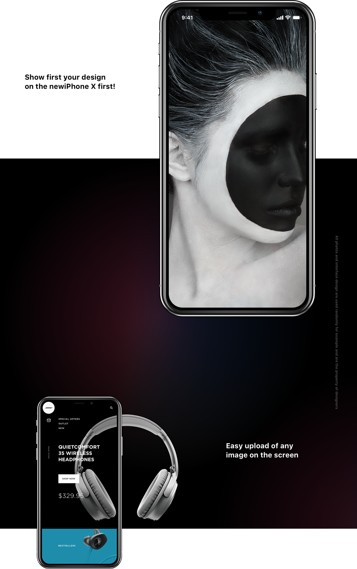 Vector Iphone X Free Sketch Mockup - Poster (1200x1911), Png Download