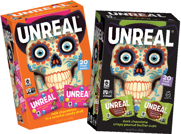 Unreal Halloween-boxes - Unreal Dark Chocolate Crispy Peanut Cups 20 (991x642), Png Download