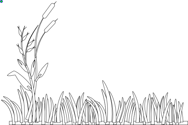 White Grass Clip Art At Clker - Grass Black And White Clip Art (600x398), Png Download