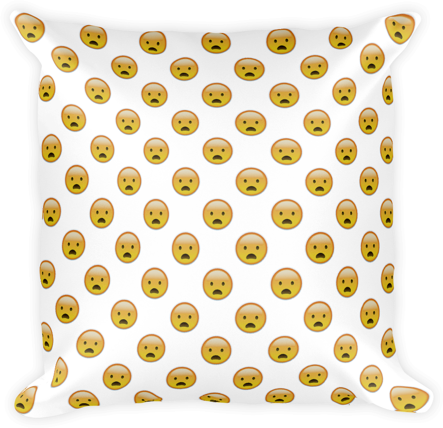Frowning Face With Open Mouth-just Emoji - Fried Shrimp Emoji Pillow (1000x1000), Png Download