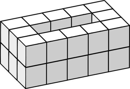 Rubik's Cube Three-dimensional Space Symmetry - Treris 3 Blocks (497x340), Png Download