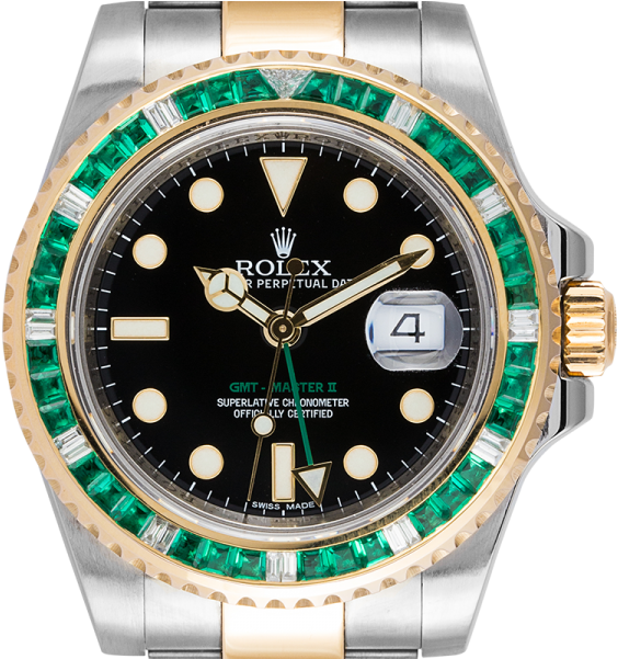 Revisión Rolex Gmt Master Ii Réplica - Rolex Gmt Master Ii Steel And Gold (600x600), Png Download