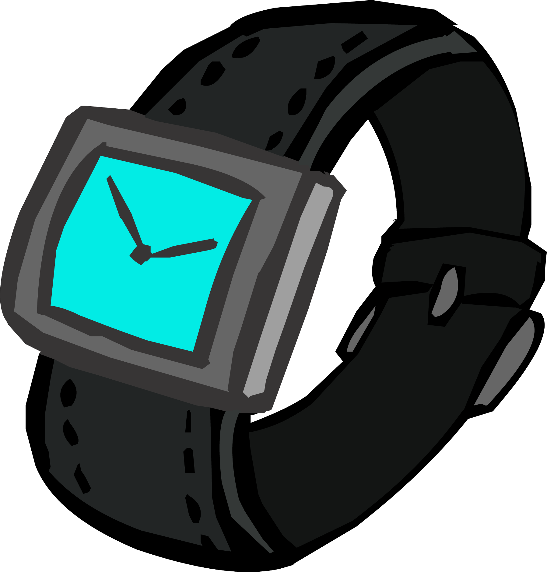 Black Watch - Club Penguin Watch (1797x1879), Png Download