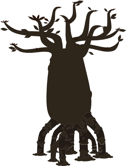 How To Set Use Firebog Bottle Tree Silhouette Clipart (432x598), Png Download