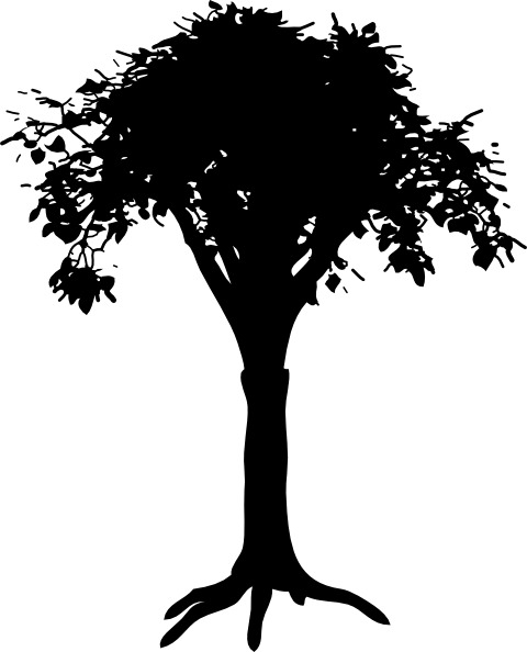 Tree Silhouette Clip Art At Clker - Silhouette Tree Trunk (480x594), Png Download