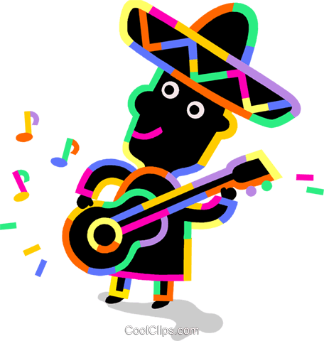 Mariachi Guitar Player Royalty Free Vector Clip Art - Mariachi Transparent (456x480), Png Download