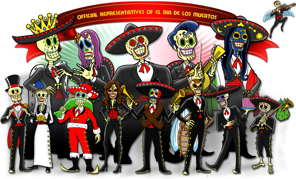 Mariachi Los Muertos™ - Mariachis Dia De Los Muertos (1000x599), Png Download