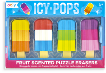 Icy Pops Puzzle Eraser With 4 Take-apart Popsicle Shaped - Ooly Erasers (400x400), Png Download